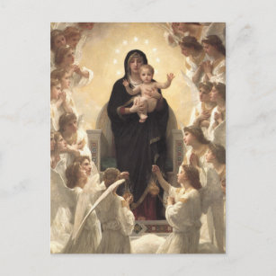 Carte Postale Reine des Anges Regina Angelorum par Bouguereau