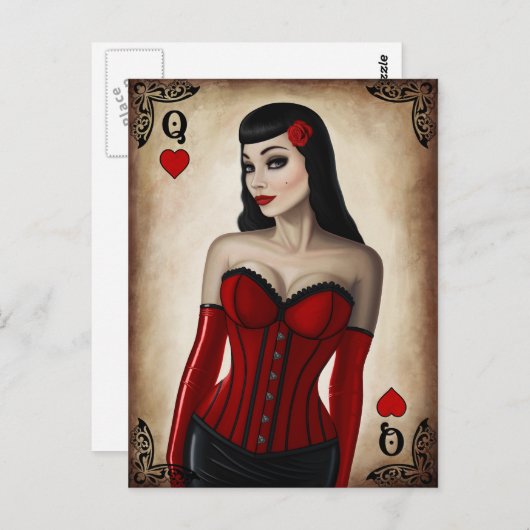 Carte Postale Reine des Coeurs (Devant / Derrière)