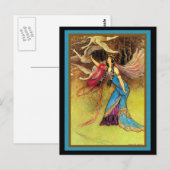 Carte Postale Reine des fées et oiseaux (Devant / Derrière)