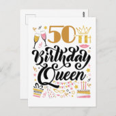 Carte Postale Reine du 50e anniversaire (Devant / Derrière)