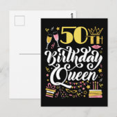 Carte Postale Reine du 50e anniversaire (Devant / Derrière)