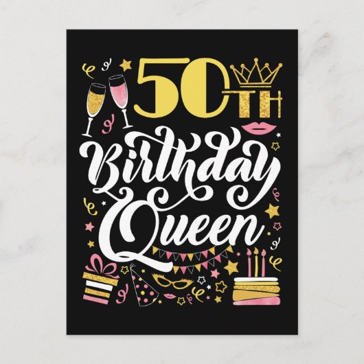 Carte Postale Reine du 50e anniversaire (Devant)