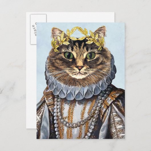 Carte Postale Reine du chat 2 (Devant / Derrière)