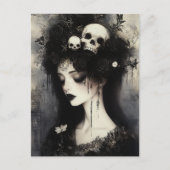 Carte Postale Reine du Perséphone noir et blanc du monde souterr (Devant)