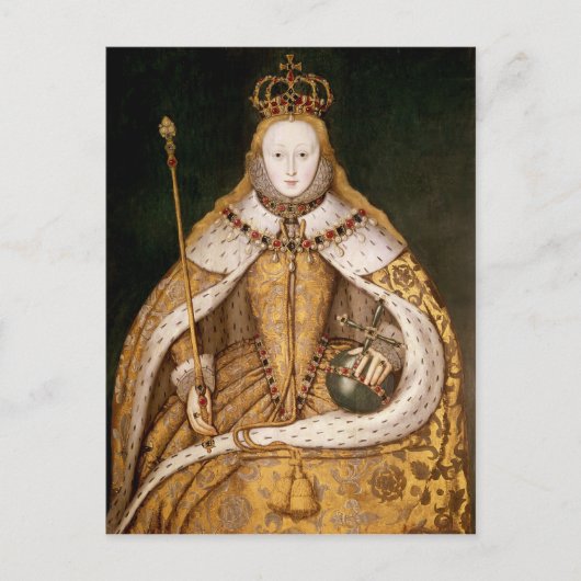 Carte Postale Reine Elizabeth I à Coronation Robes (Devant)