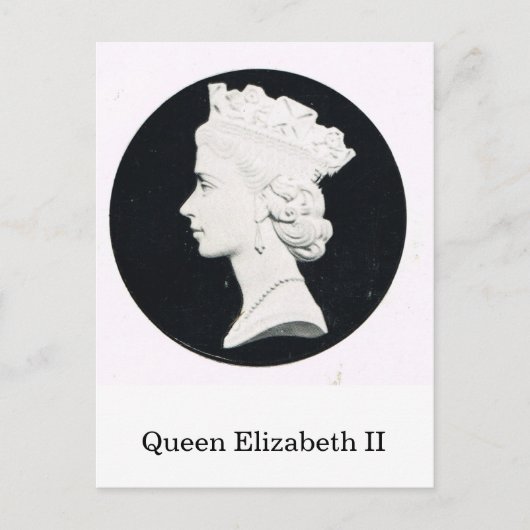 Carte Postale Reine Elizabeth II, portrait en relief (Devant)
