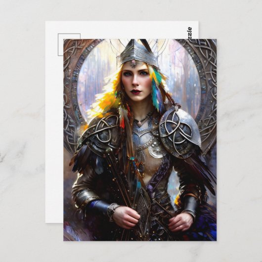 Carte Postale reine guerrière celte (Devant / Derrière)