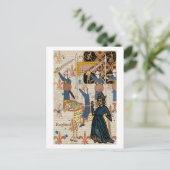 Carte Postale Reine médiévale et chevaliers (Debout devant)