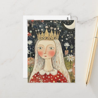 Carte Postale Reine mignonne de l'art folklorique