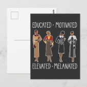 Carte Postale Reine noire éduquée Motivée Africain-Américain (Devant / Derrière)
