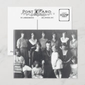 Carte Postale Reine Olga de Grèce avec de grandes filles (Devant / Derrière)