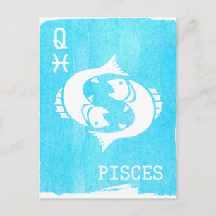 Carte Postale Reine Poissons Horoscope Signe du zodiaque Anniver