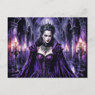 Carte Postale Reine Vampire dans un Château Gothique