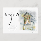Carte Postale Rejoice Script Christmas Girl at Window (Devant)