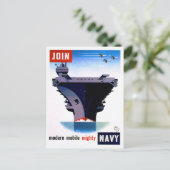 Carte Postale Rejoignez Modern Mobile Mighty Navy - Rejoignez la (Debout devant)