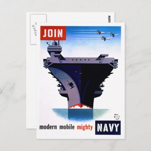 Carte Postale Rejoignez Modern Mobile Mighty Navy - Rejoignez la (Devant / Derrière)