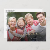 Carte Postale Rejoignez Noël Photo Faux Gold Script Holiday (Devant / Derrière)