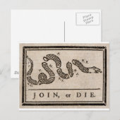 Carte Postale Rejoignez ou mourrez Dessin politique de Benjamin (Devant / Derrière)