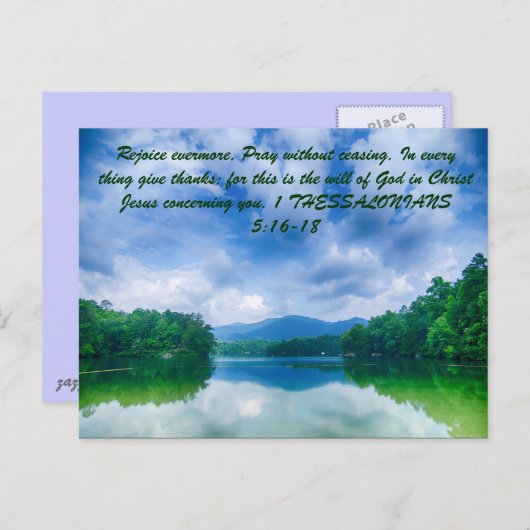 Carte Postale Réjouissez-vous en tout temps. Priez sans cesse. R (Devant / Derrière)