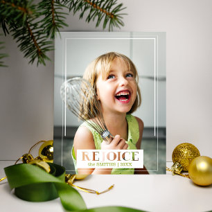 Carte Postale Réjouissez-vous minimaliste Photo texte moderne