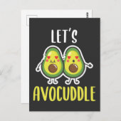 Carte Postale Relation mignonne d'avocat végétalien câlin (Devant / Derrière)