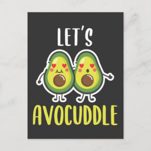 Carte Postale Relation mignonne d'avocat végétalien câlin