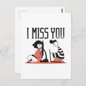 Carte Postale Relation Rencontres en ligne MISS YOU Cadeau migno (Devant / Derrière)