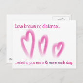 Carte Postale Relation romantique longue distance PostCard (Devant / Derrière)