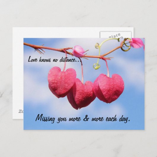 Carte Postale Relation romantique longue distance PostCard (Devant / Derrière)