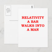 CARTE POSTALE RELATIVITÉ (Devant / Derrière)