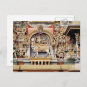 Carte Postale Relief représentant Shiva et Parvati équitation (Devant / Derrière)