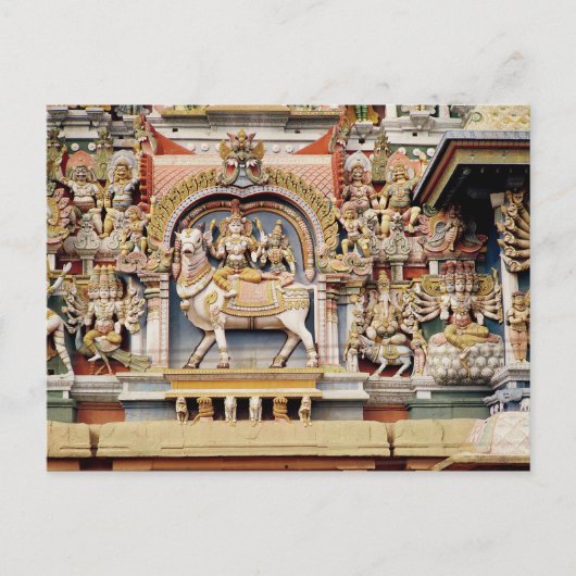 Carte Postale Relief représentant Shiva et Parvati équitation (Devant)