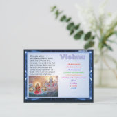 Carte Postale Religion, dieux hindous, Vishnu (Debout devant)