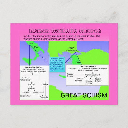 Carte Postale Religion, Église catholique romaine, Grand Schisme (Devant)