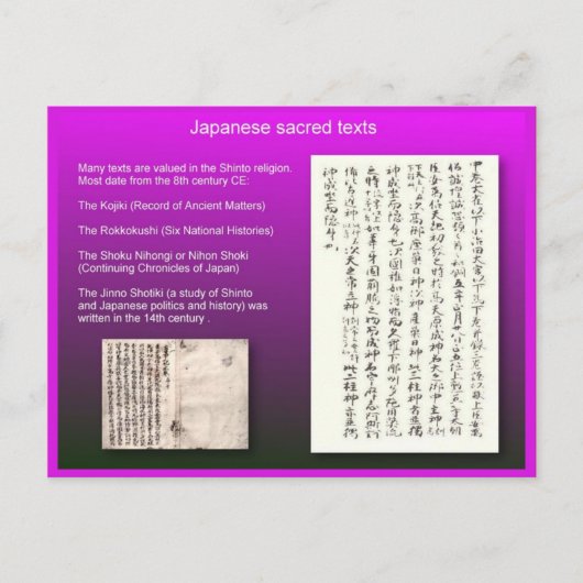 Carte Postale Religion, Shinto, textes sacrés japonais (Devant)