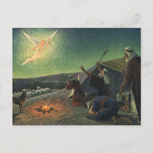 Carte Postale Religion vintage, Annonciation aux bergers (Devant)