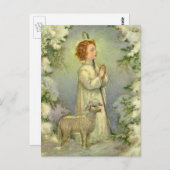 Carte Postale Religion vintage, Christ le Bon Pasteur (Devant / Derrière)