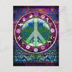 Carte Postale Religions Mondiales Paix Arbre de Vie Mandala