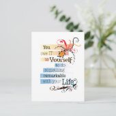 Carte Postale Remarquable LIFE Inspirational Citation illustrée (Debout devant)