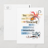 Carte Postale Remarquable LIFE Inspirational Citation illustrée (Devant / Derrière)