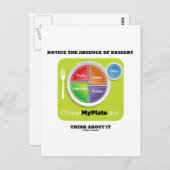 Carte Postale Remarquez L'Absence De Dessert Pensez-Y (Devant / Derrière)