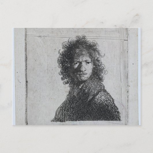 Carte Postale Rembrandt : Autoportrait, Confrontation (Devant)