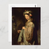 Carte Postale Rembrandt - Flora, peinture baroque populaire, (Devant / Derrière)