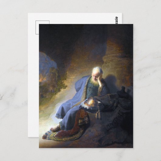 Carte Postale Rembrandt Jeremiah déplore la destruction (Devant / Derrière)