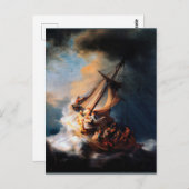 Carte Postale Rembrandt - La tempête de la mer de Galilée (Devant / Derrière)