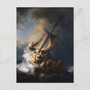 Carte Postale Rembrandt La tempête sur la mer de Galilée