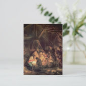 Carte Postale Rembrandt- L'Adoration des Bergers (Debout devant)