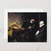 Carte Postale Rembrandt Le Mennonite Pracher Anslo et sa femme (Devant / Derrière)