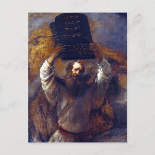Carte Postale Rembrandt Moses avec les dix commandements (Devant)