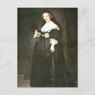 Carte Postale Rembrandt : Portrait d'Oopjen Coppit